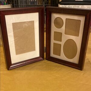 Classic Mahogany Dual Picture Frame Set